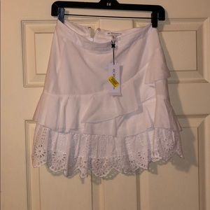 BCBG mini white skirt